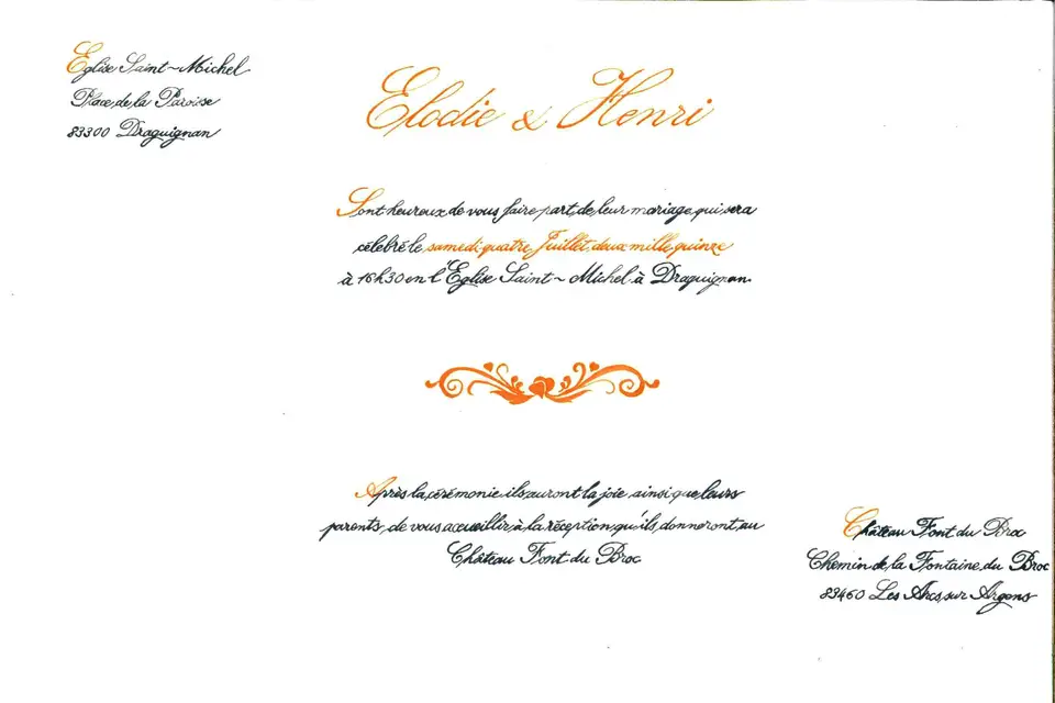 Bernard Vanmalle - Calligraphies de Mariage — photo 1