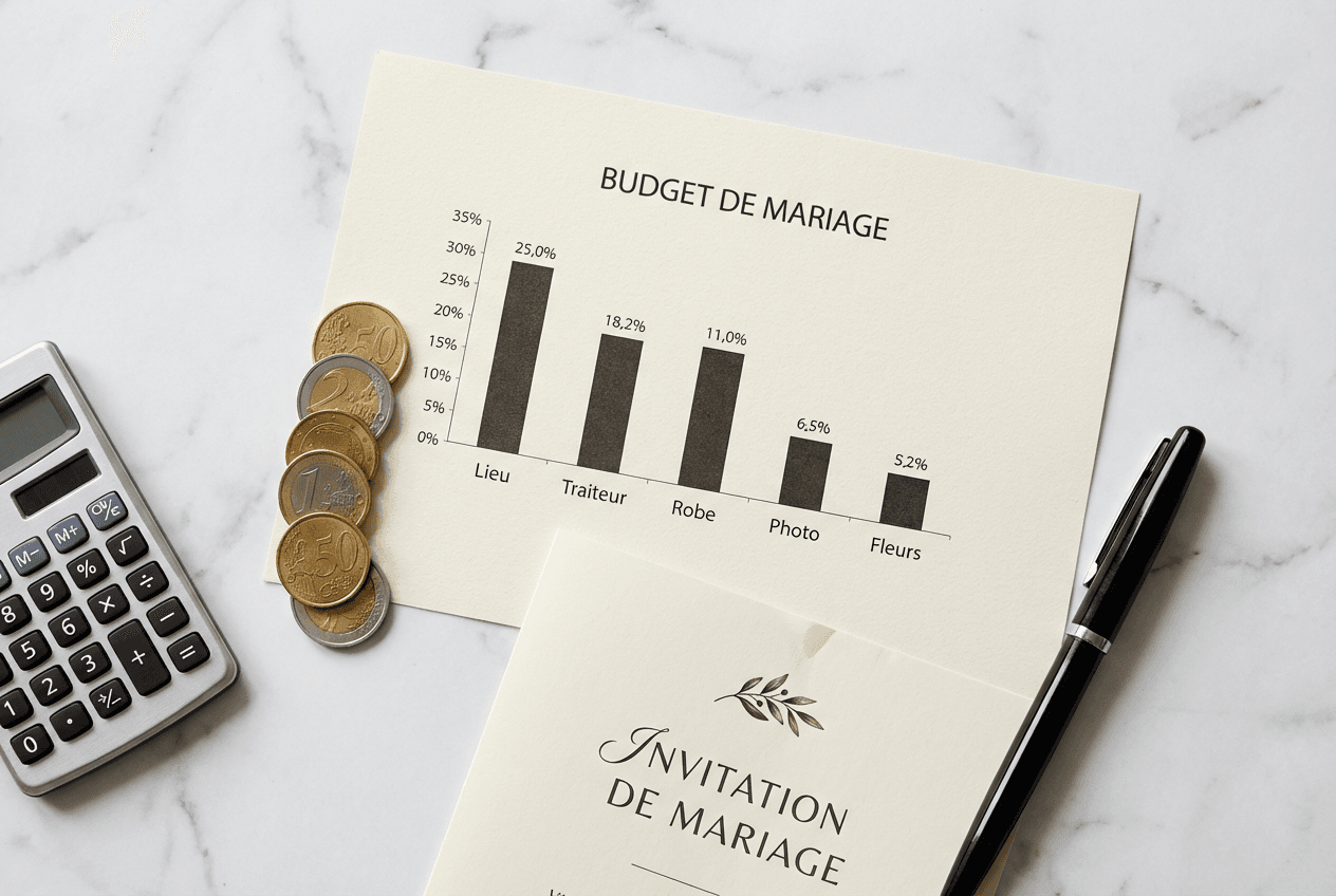 Budget Mariage 2026 : Données Réelles par Catégorie et Département